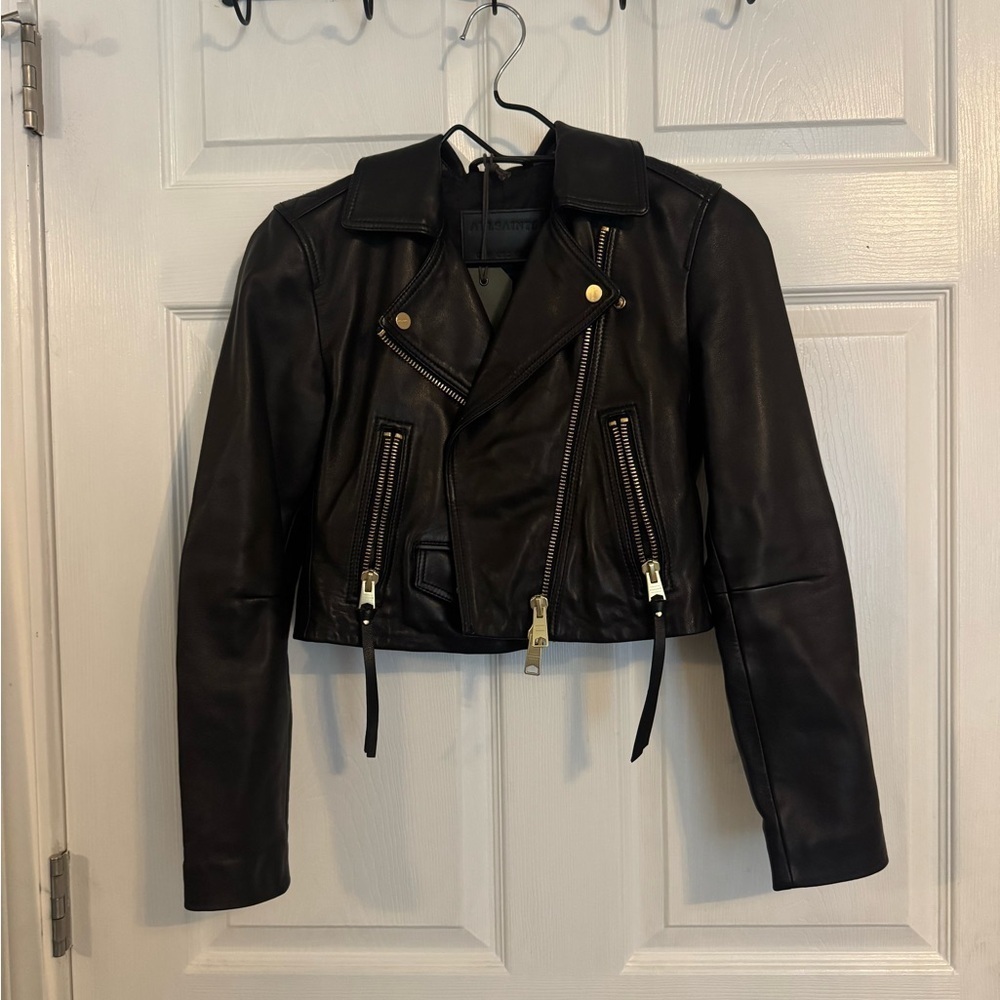 Elora Biker Leather Women's Jacket All Saints Size 6